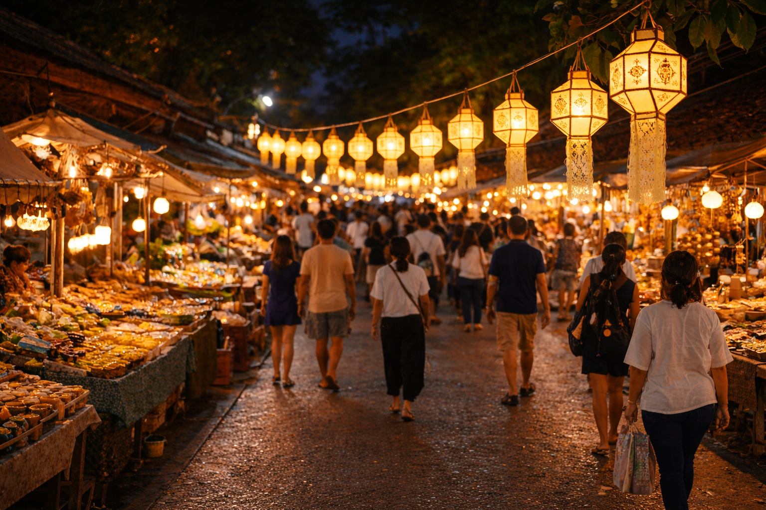 Lantern night market walkway